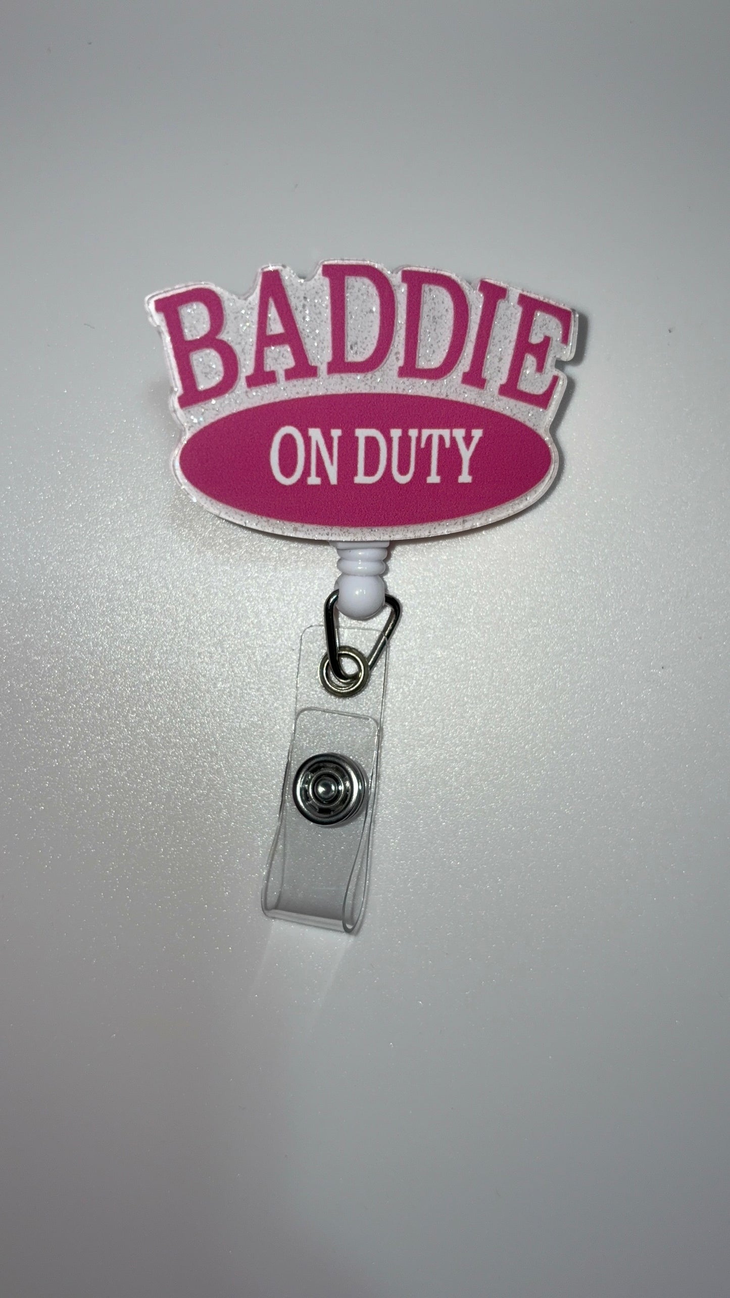 Baddie On Duty (white & pink)