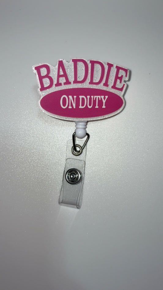 Baddie On Duty (white & pink)