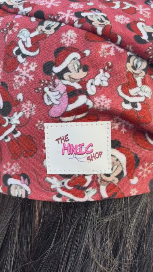 Christmas Minnie Mouse Nursing Cap